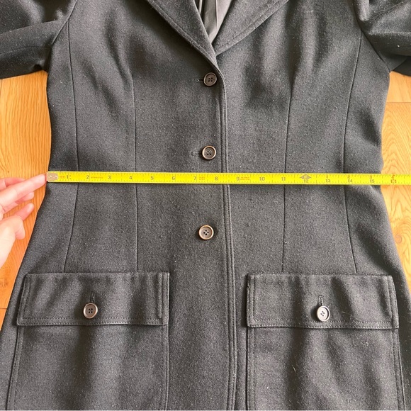 Vintage Rodier Paris Womens Black Coat Size 4 READ DEFECT - Picture 4 of 10